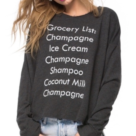 Wildfox Grocery List Graphic Pullover Sweatshirt Size XS. Like New! - Picture 4 of 6